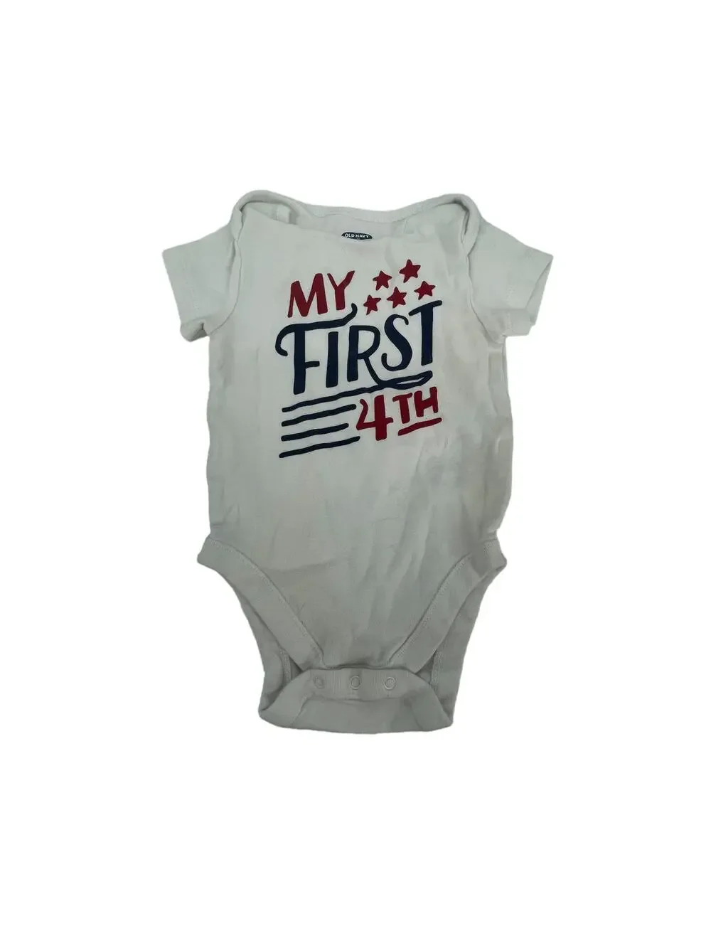 Old Navy First Fourth of July Short Sleeve One Piece Bodysuit Size 6-12 Months